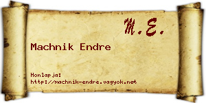 Machnik Endre névjegykártya
